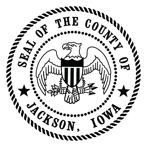 Jackson County, Iowa, seal with eagle